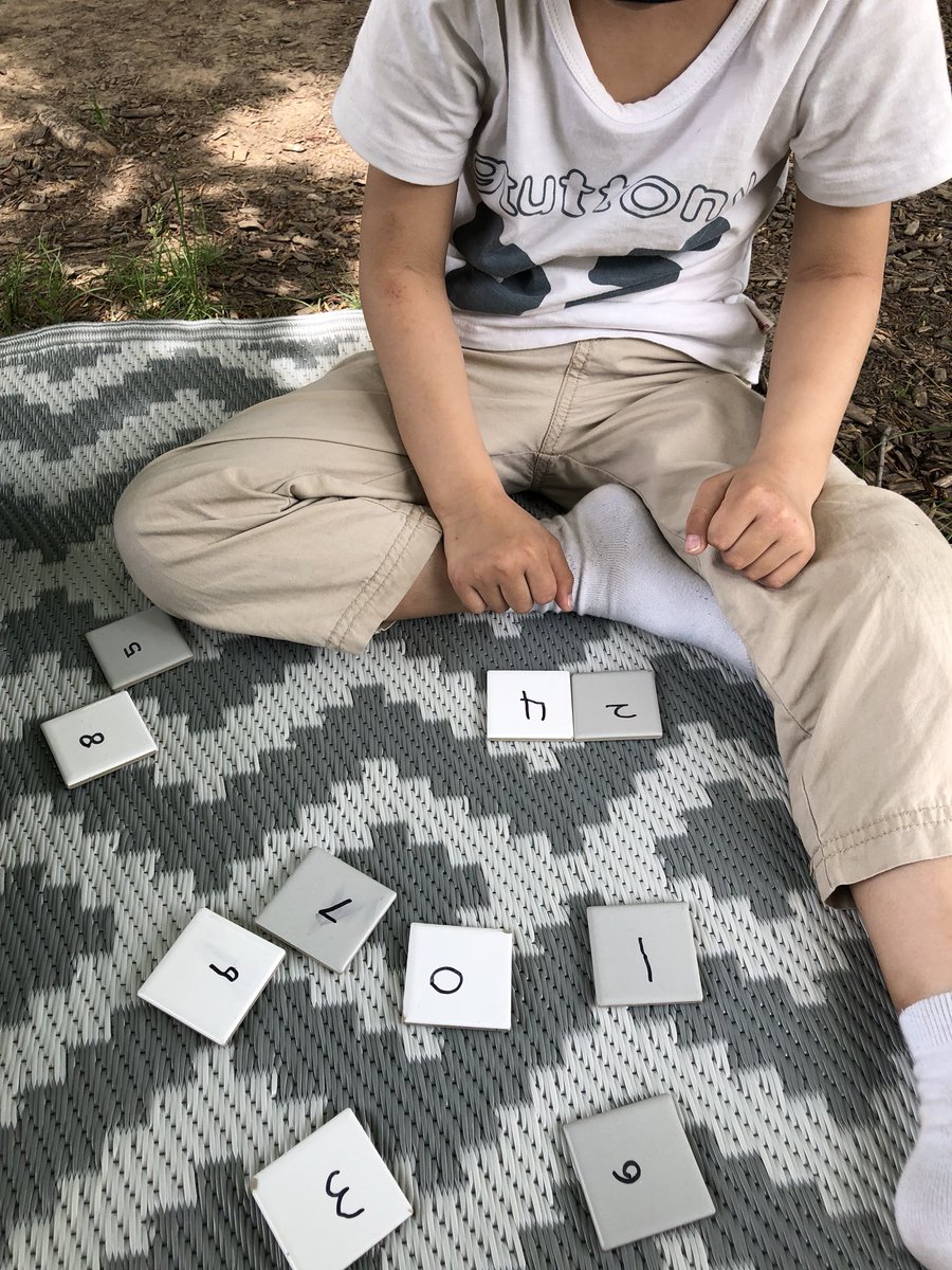 MsCDiep's tweet photo. Ss were helping us get ready for #WTK2018 and showed us their own math connections instead! #ordinality #patterning #belonging “24 is my house number.” #kindergarten #looseparts https://t.co/SJnsq1iGV5