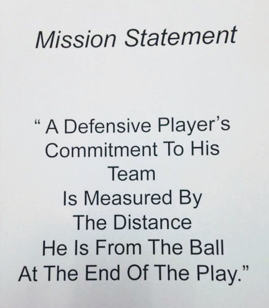 Play with relentless effort!!!
Run to the ball!!!