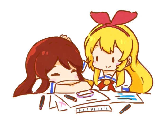 寝てしまった相手の髪を撫でている/いち蘭 
