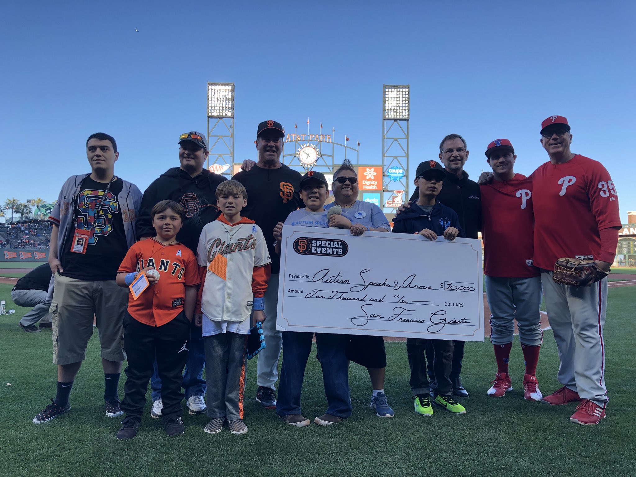 SFGiants on X: A special pre-game ceremony with #ForeverGiant Will Clark  and his son Trey, Autism Speaks, Anova, #ForeverGiant (and Phillies Bullpen  Coach) Jim Gott and his son Nick. #SFGiants  /