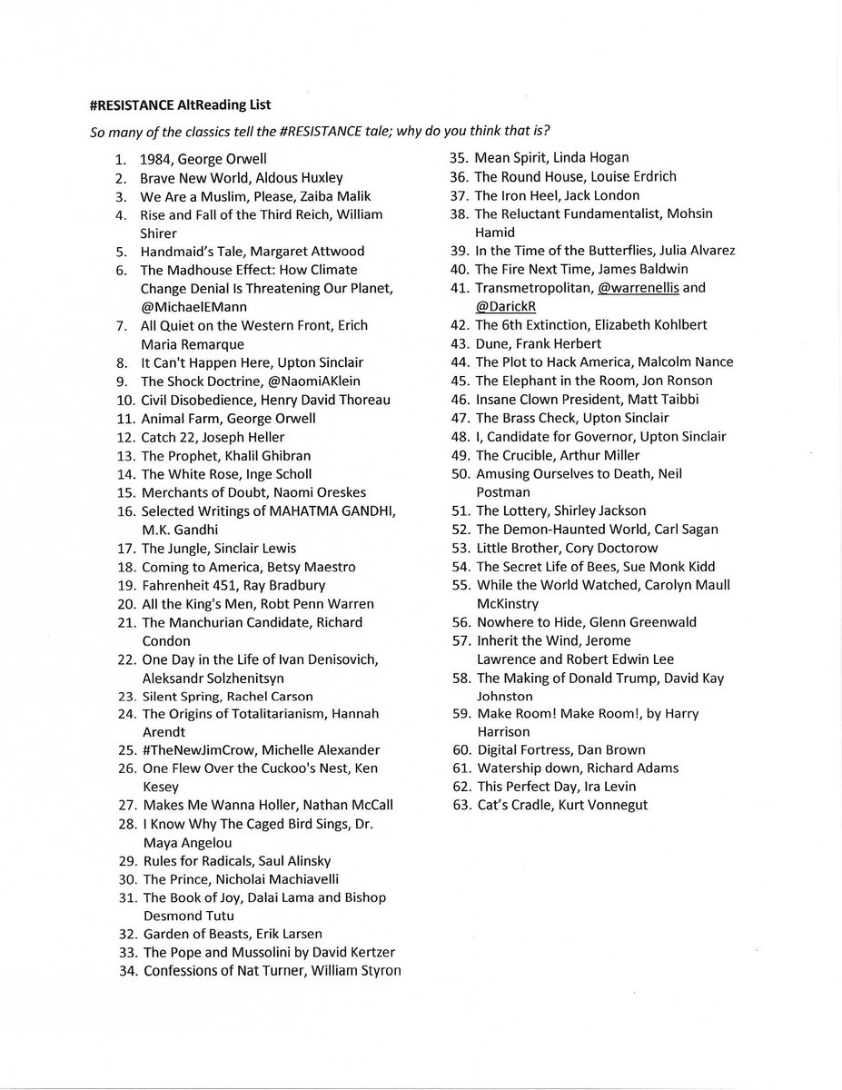 AltUSDA_ARS's tweet photo. @altLofC Who has time to read? Of all of them, The Awakening by Kate Chopin is next on deck.  Life changing for women raised without feminist role models.

Here's the #altreadinglist from our original following crew. (First followers, ho!) Still one of the best out there. :) https://t.co/umpKukW8Ot