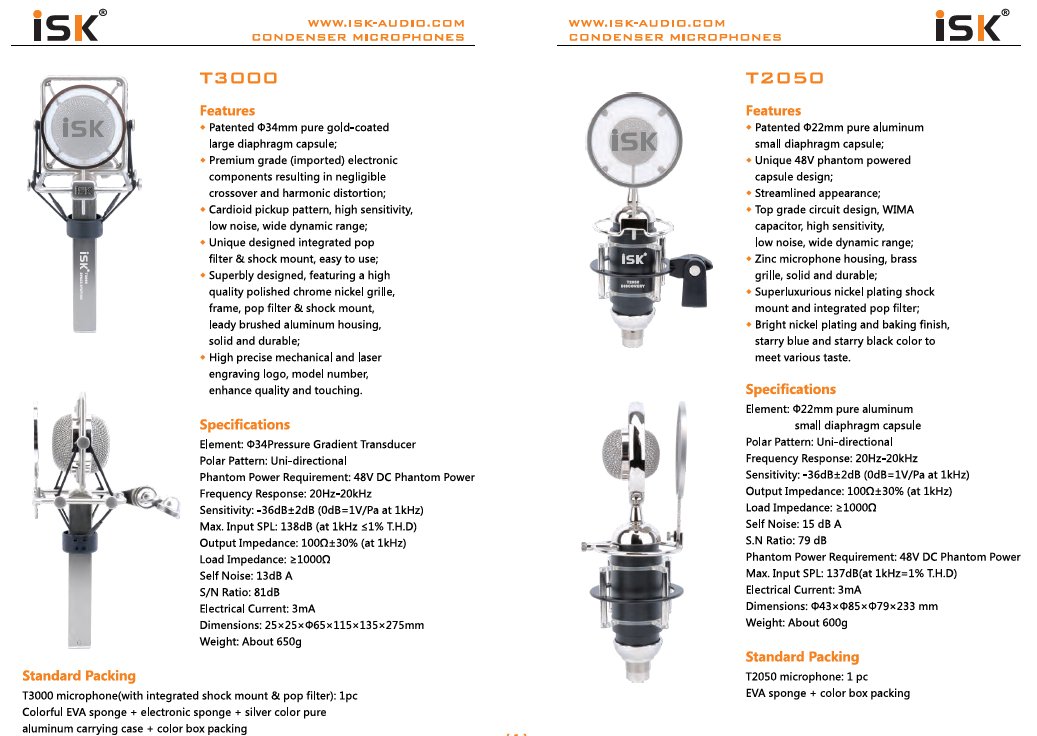 Microphone520's tweet image. ISK Professional studio recording microphones