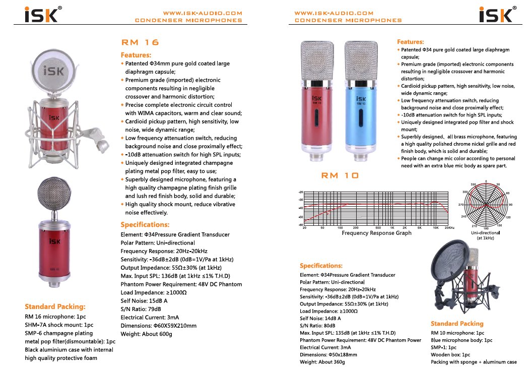 Microphone520's tweet image. ISK Professional studio recording microphones