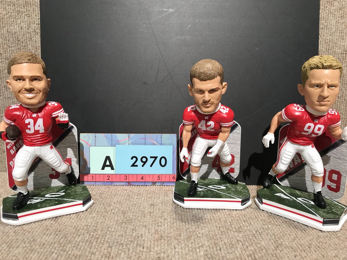 PBSWI's tweet photo. Holy Homegrown Talent! The next A Board features bobble heads of all 3 Watt brothers. @JJWatt ,@DerekWatt34 and @_TJWatt can all be yours! Thanks to @BobbleheadHall for the donation. #WPTAuction #BidHigh #WIFootball https://t.co/B4nCEQ1XRN