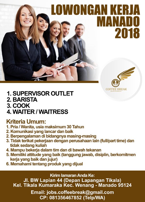 coffeeandchef's tweet photo. @Tribun_Manado LOWONGAN KERJA 
MANADO 2018 https://t.co/iMh6KAM5ov