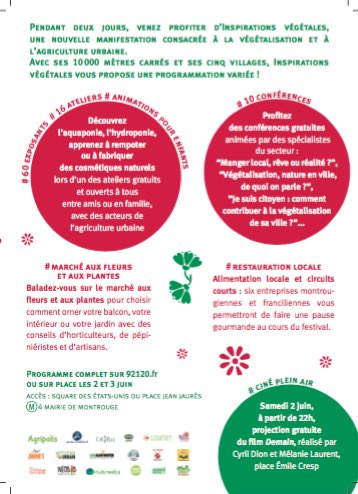 AFAUP_Asso's tweet photo. Si vous vous demandiez encore que faire ce week-end !
Ne ratez pas Inspirations végétales à #Montrouge #AgricultureUrbaine
https://t.co/IhdWZDvBus https://t.co/uDcUUQETT8