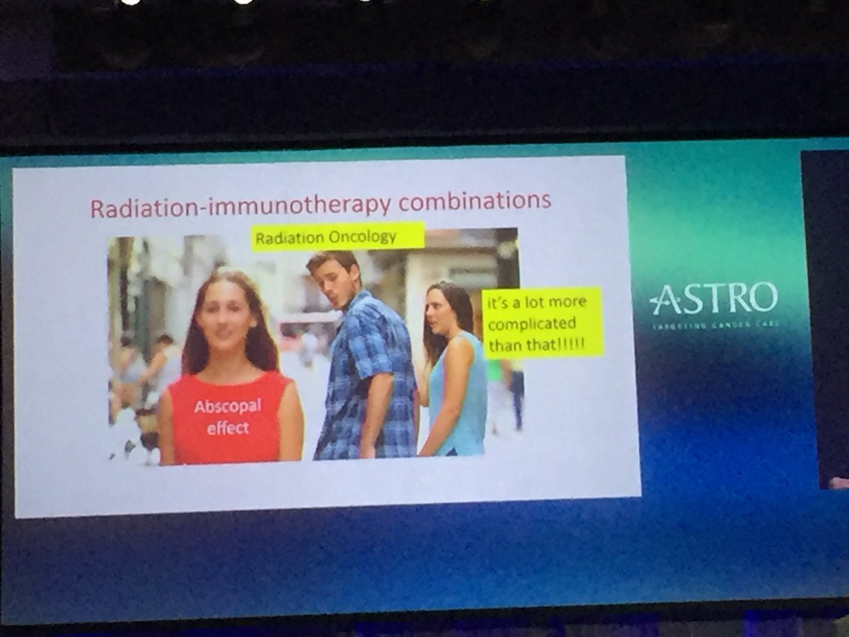 DrMalikaSiker's tweet photo. @DrewMoghanaki @EvanThomas84 @DrSpratticus @xrtGenomics @rweichselbaum @Docace911 @jasonlukemd @ASTRO_org president @BK_radiation ‘s meme from his #astro17 address is aging well apparently 😂 https://t.co/Y0k1U6NXTh