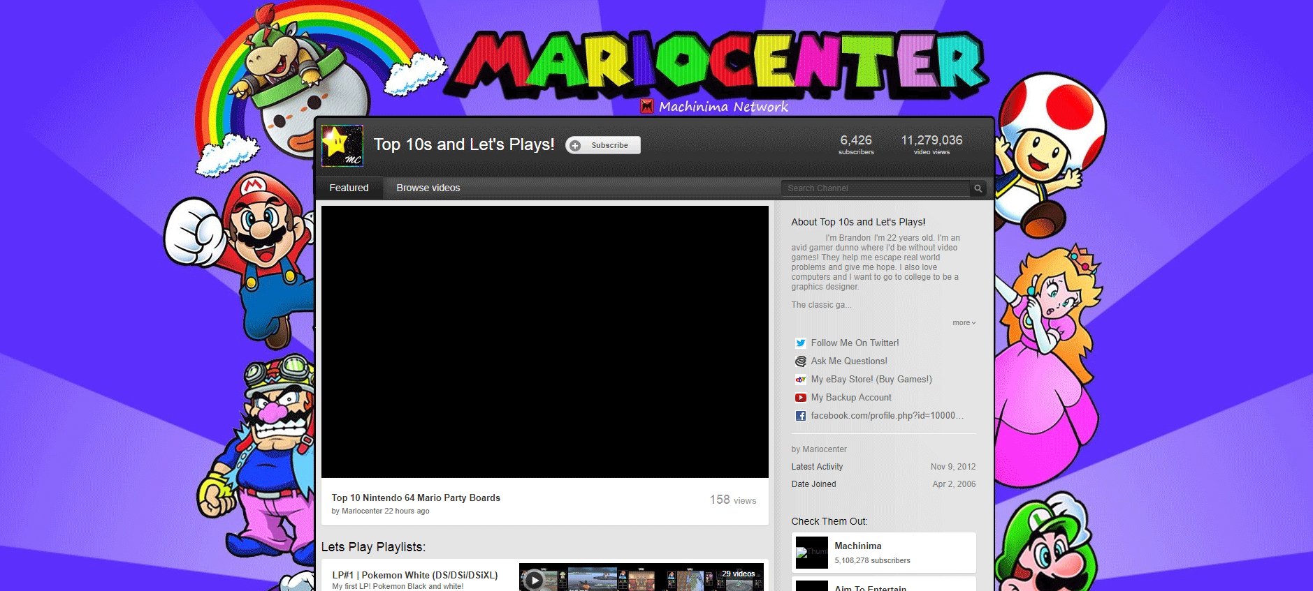 Brandon I Wish The Youtube Channel Layout Was Still Like It Was Back In 12 We Were Able To Actually Be Creative And Customize Our Channels With Backgrounds