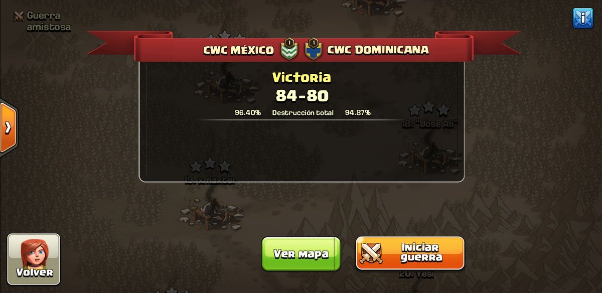 Grande <a href="/MEXICOCWC/">Selección Mexicana de Clash Of Clans</a>  grandes jugadores de verdad que una gran guerra y buen nivel de @Dominicana_CWC  felicidades a ambos, grande mi Mexico!🤩 <a href="/guillenlp28YT/">Guillenlp28 🇲🇽</a> @clanWorldUnited <a href="/LuisJarquin_/">Jarquin</a> <a href="/monykmartz/">Monyk 🦁🔥❤️✈️</a>