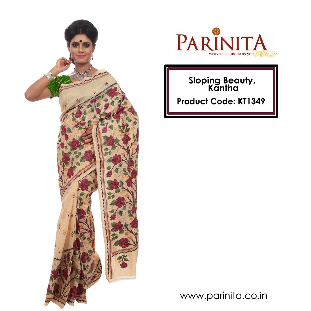 Check out Parinita's exclusive kantha-embroidered sarees!
#parinita #kanthaembroidery