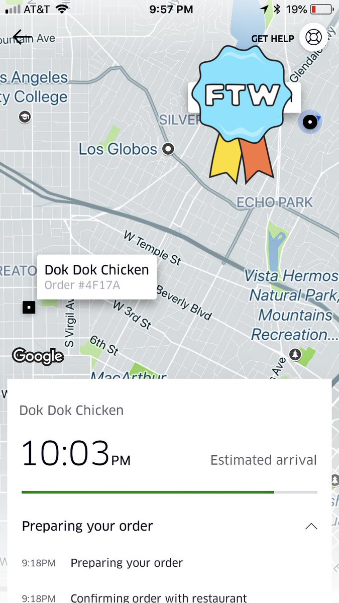 Sriracha666's tweet photo. Sup @UberEats yo ETA game weak AF. My wings are still being prepped, but you got an ETA of 6 min. Y’all got a helicopter delivering my food? https://t.co/8QE0pSmioE