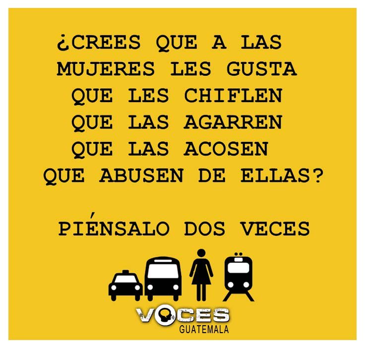 vocesguate's tweet photo. Ni ahora ni nunca nos gustará ser víctimas del acoso!!!!!
#Vocesgt #UsatuvozporGuate #Noalsilencio #FaccomUmg #Tuvozesimportante #Tuvozeslibre #FelizViernes https://t.co/a8NFpRjWl8