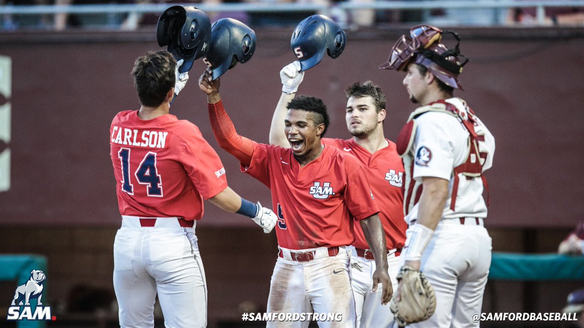 SamfordBaseball's tweet photo. What. A. Night.

We'll leave you with 📸 from our 7-6 upset win over No. 7 FSU to open the Tallahassee Regional!

Gallery 👉 https://t.co/OEGYK291IQ

#SamfordStrong🐶🐾 https://t.co/P1qv19Xn9g