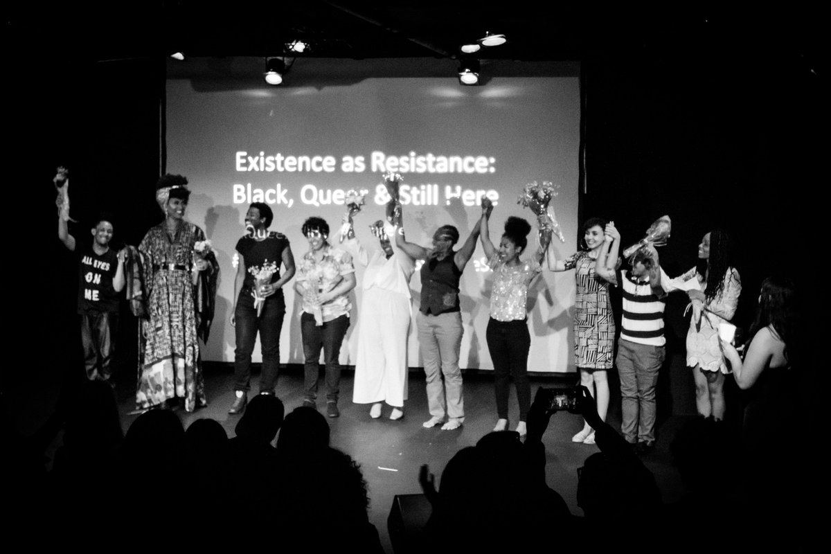 The incredible artists of Existence as Resistance: Black, Queer, and Still Here take a bow! Mason, Yamiah, Thea, Richelle, Tiara, Naj, Kameron, Tanea, Honey &amp; SirJoQ <3 #blackqueerstillhere #StillHere6 #StillHereSF