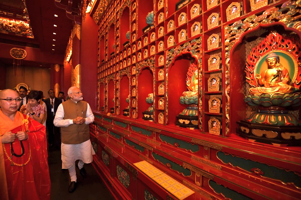 narendramodi's tweet photo. Glimpses from the memorable visit to the Buddha Tooth Relic Temple and Museum. https://t.co/EBf2yAuOwn