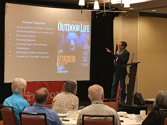 #OWAA2018 kicks off with <a href="/amckean/">Andrew McKean</a> talking about the changing outdoor media landscape. Thank you <a href="/RMEF/">Rocky Mountain Elk Foundation</a> for sponsoring his keynote.