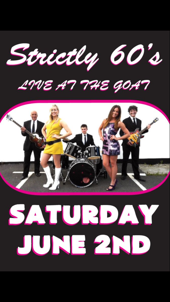 TheGoatBar1's tweet photo. Live Music Tonight With The Amazing...
‘Strictly 60’s’ From 10 PM Till Late!!
🎷🍻💃🍲🐐🎺🍸
#livemusic #thegoat #strictly60’s https://t.co/dSJEhfeBsD