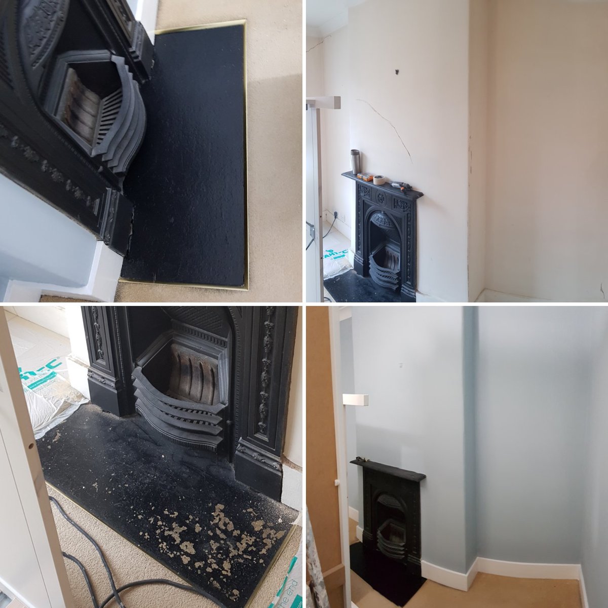Jenthedecorator's tweet photo. Before & afters of the last room in the house I've been on.
@FarrowandBall #ParmaGrey
@JohnstonesTrade #Covaplus #Acrylicsatin & @ZinsserUK #AllcoatBlackSatin for the fireplace Hearth.
@TRADE_decorator
@Gethertrade
@womenonthetools
#Decorator
#Femaledecorator https://t.co/Bp2TCS7lGr
