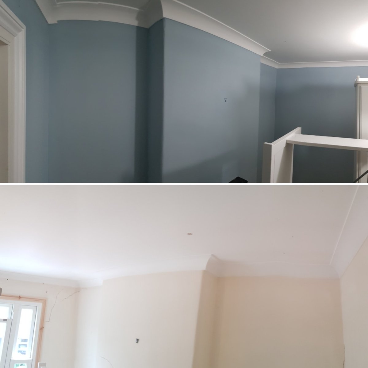 Jenthedecorator's tweet photo. Before & afters of the last room in the house I've been on.
@FarrowandBall #ParmaGrey
@JohnstonesTrade #Covaplus #Acrylicsatin & @ZinsserUK #AllcoatBlackSatin for the fireplace Hearth.
@TRADE_decorator
@Gethertrade
@womenonthetools
#Decorator
#Femaledecorator https://t.co/Bp2TCS7lGr