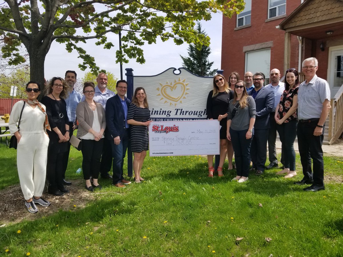On May 14, St. Louis Bar &amp; Grill presented a cheque to Shining Through Centre with funds they raised over the last year, an amazing $163,758.88. The initiative is spearheaded by Bruce Stephens, Director, Food &amp; Beverage Procurement.