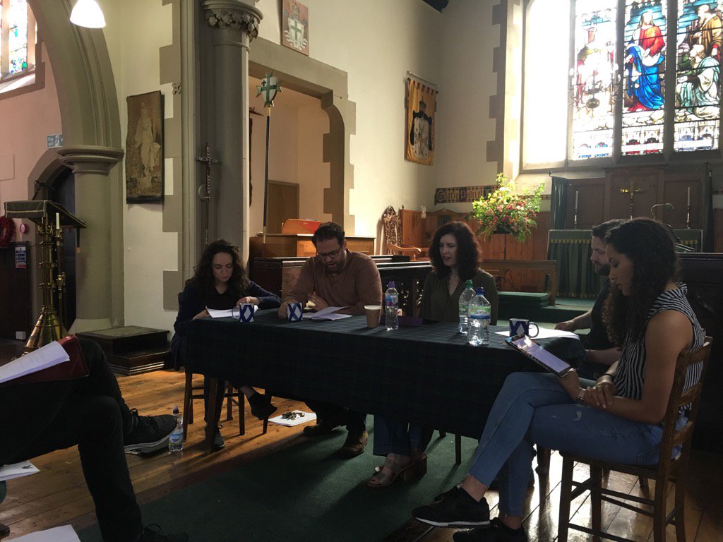 Hard at work during the first readthrough of brand new play by <a href="/MrBlairR/">Blair Robertson</a> Tea For Two! #edinburgh #newwork #theatre