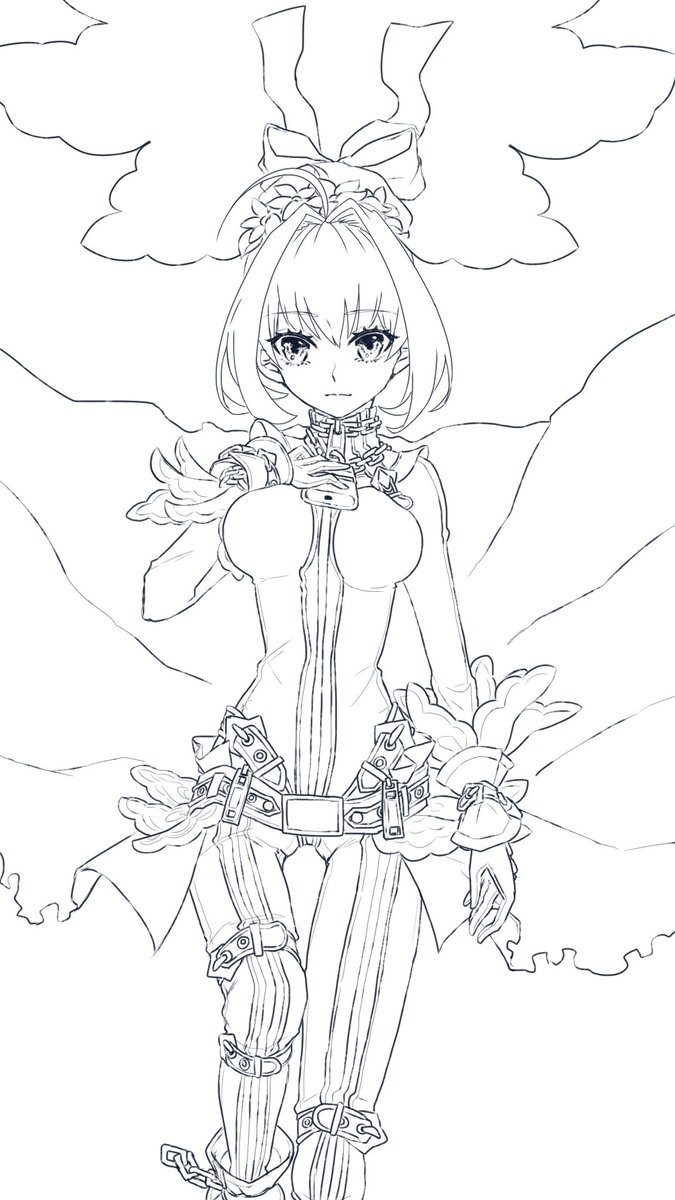 Rocu Fate Auf Twitter 珍しくしっかり描いた線画です 塗ってください