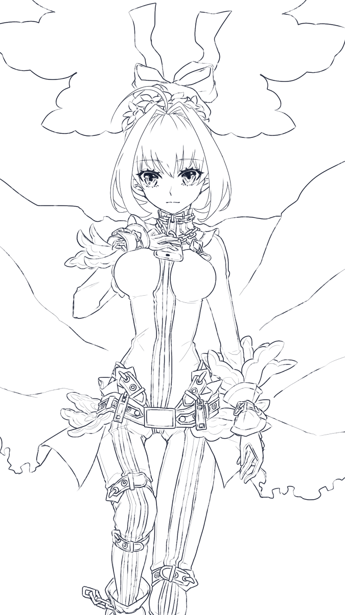 珍しくしっかり描いた線画です。塗ってください。 