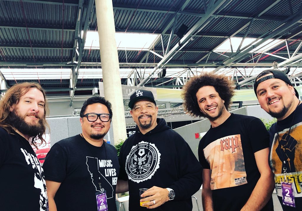 andyfrasco's tweet photo. Playing with Ice T and @BodyCountBand tonight in Germany. Had to rep my @mistermorris55 #Rapmatic Shirt for it. @iamrapaport @michaelrapaport https://t.co/EVeoIvtVhO