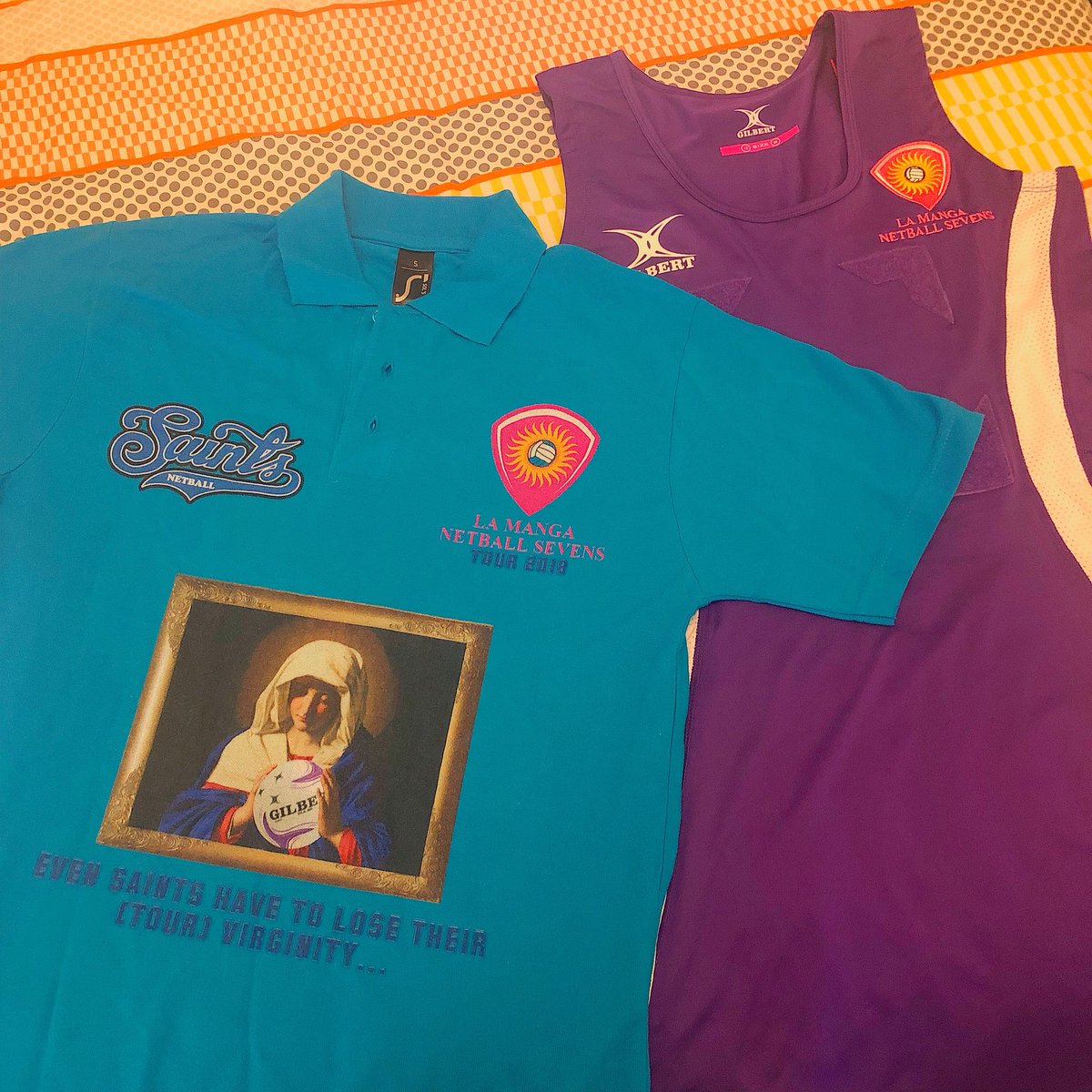 4 days until Saints ladies take off for @lamanganetball !! 
Pre-Tour evening done, rules set, kits on and ready to smash it !!