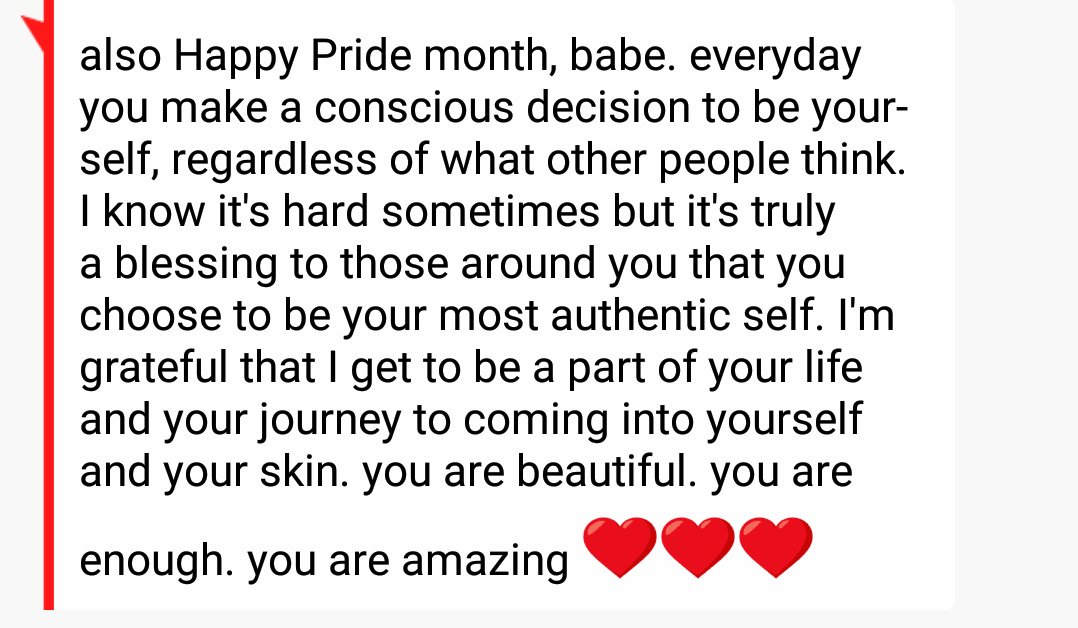 jotunnme's tweet photo. #pridepost I am lucky to be who I am. My trans/ poly identity have not been easy but it has made me full of love and empathy for those around me. I am lucky to have a girlfriend who loves me and my identity. She does not try to make me repress who I am but loves every part of me. https://t.co/DMmH0LQ0zc