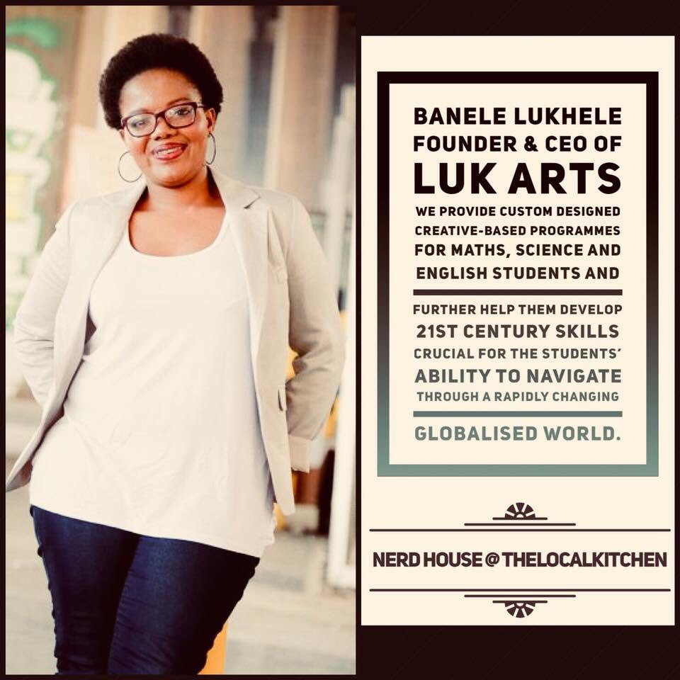 NerdHouseZA's tweet photo. Our next speaker for the day is Banele Lukhele, the Founder and CEO of @lukartsoriginal #NerdHouseZA https://t.co/UIsrH7WaqJ