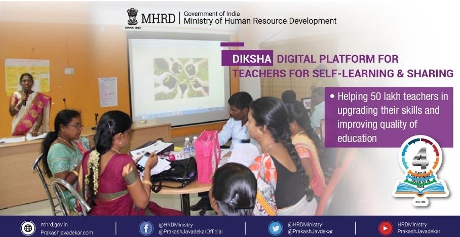 EduMinOfIndia's tweet photo. DIKSHA is a digital platform which enables capacity building for all categories of teachers. Teachers can upload their own material on the portal.
Visit :https://t.co/zRsihmgczF

#TransformingEducation
#SabkoShikshaAchchiShiksha
#SaafNiyatSahiVikas https://t.co/XWMwIx9Kyy