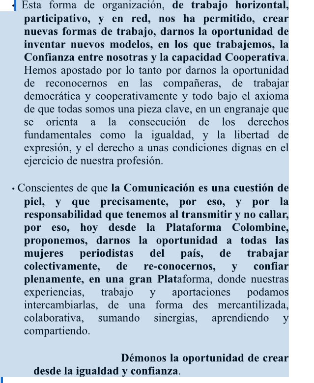 PColombineRM's tweet image. Gracias a las que habéis impulsado #LasPeriodistasParamos !! “Démonos la oportunidad de crear desde la igualdad y confianza.”
 youtu.be/-jzldxO1daQ