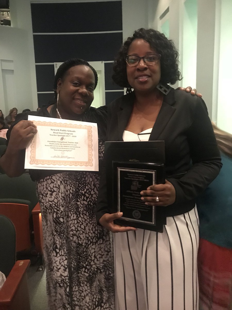 nps_camdenst's tweet photo. Congratulations to PreK 4 Teacher Mrs. Petty-Camel (right) and Teacher Aide Mrs. Youngblood (left) who were honored as Camden Street School’s Teacher Spotlight for the 2017-2018 school year last night at the Newark Museum. @NPSOEC @NPSvoices https://t.co/53uwXLUO4g