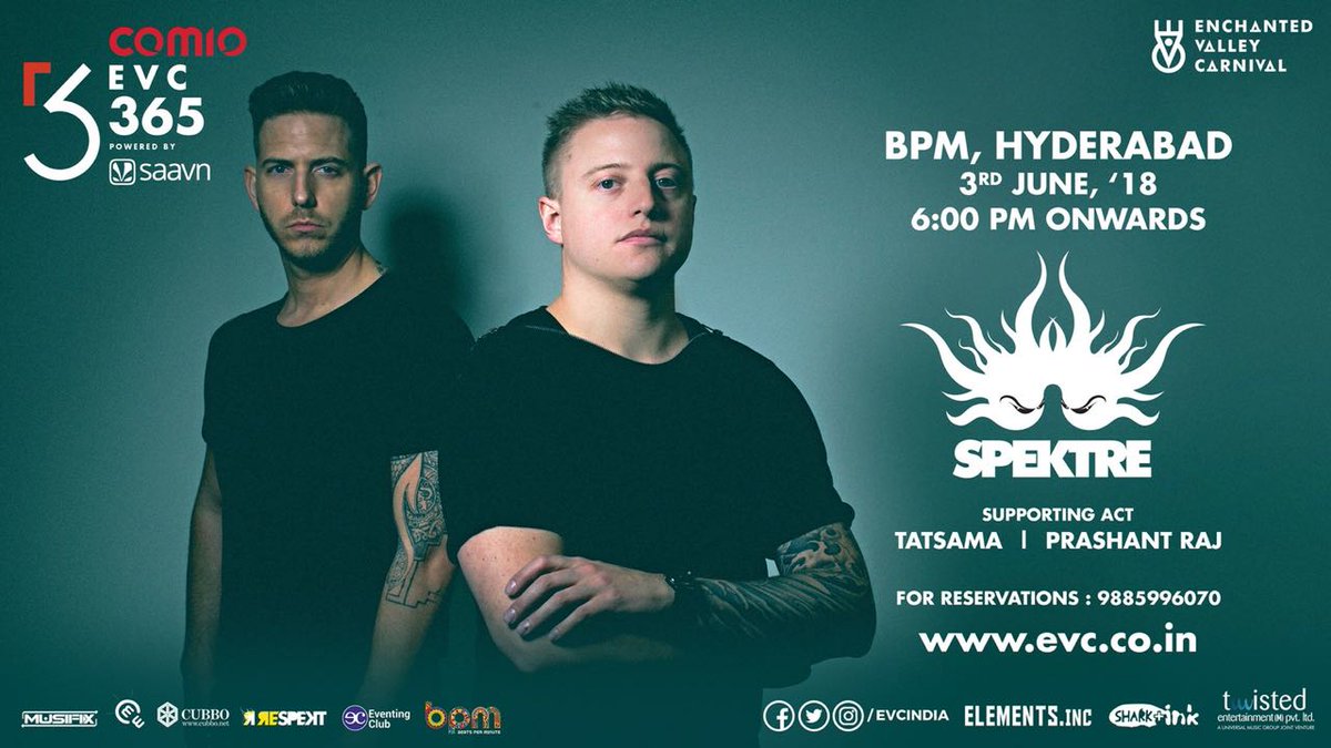 COMIO_IN's tweet photo. Join @SpektreLive for a great night clubbing experience on 3rd Jun in Beats Per Minute , Hyderabad with @EVCIndia #DontListen Live Large #ComioEVC365 #comioindia https://t.co/AtjXgxbDgK