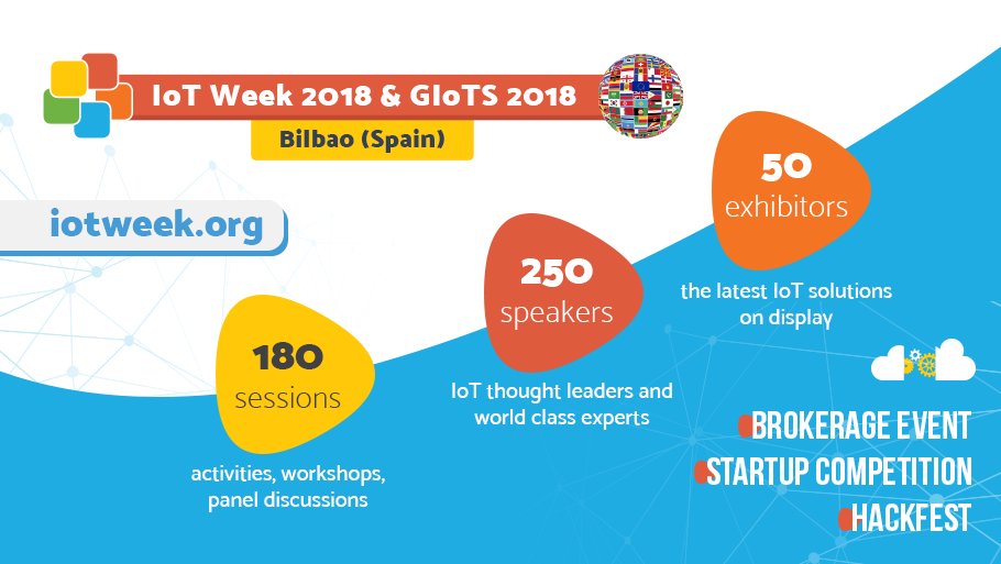 Bilbao will gather IoT experts &amp; leaders from all continents &amp; over 40 countries for #IoTWeek2018 Jun 4 - 7.  iotweek.org globaliotsummit.org #GIoTS2018