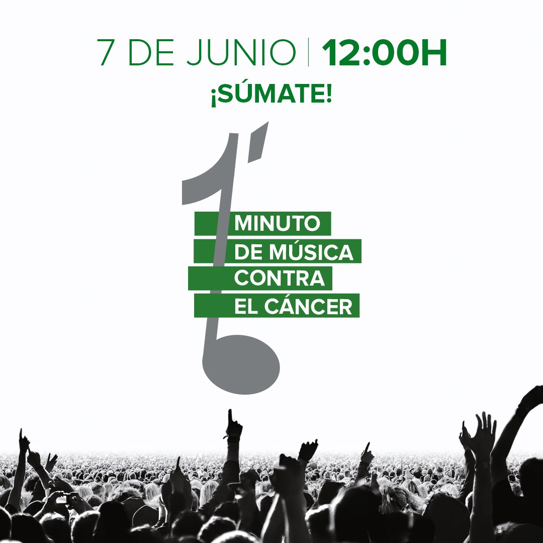 El 7 de junio cantemos, bailemos, toquemos juntos contra el cáncer! Yo ya me he descargado la canción y aquí estaré #1MinutoContraelCancer  
aecc.es/es/1-minuto-co…