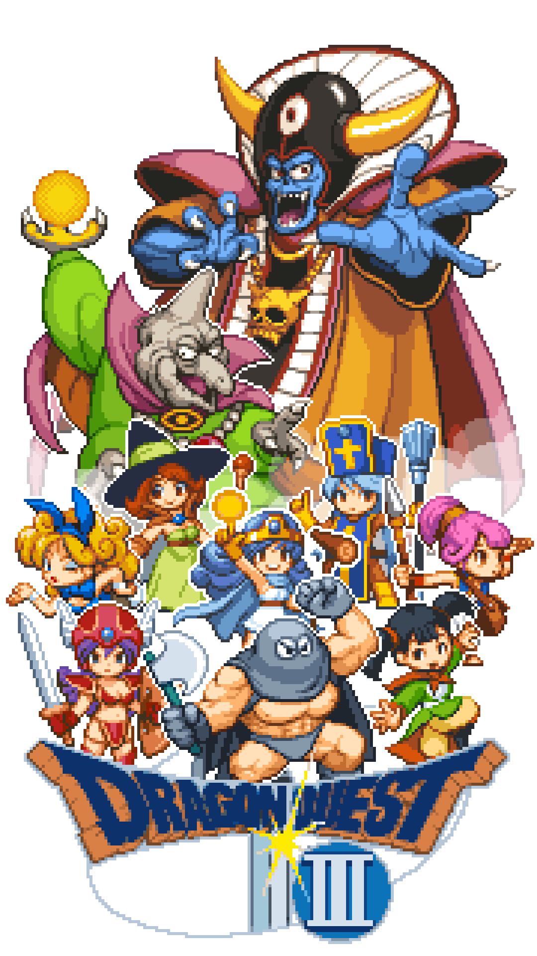 تويتر フラッグさん على تويتر ドラゴンクエストiii 壁紙 縦 Enix ドット絵 Pixelart T Co Qztxr94ly0