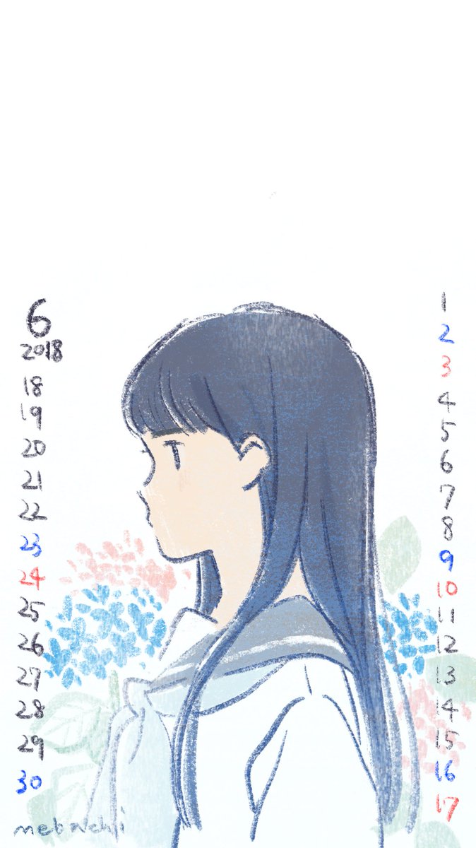 6月のカレンダーです 転載再配布などはだめですが保存して待ち受けにしたり印刷して めばち 11 17 個展の漫画