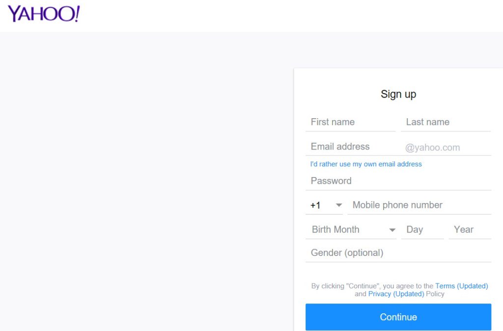 Page up ymail sign login Yahoo fait