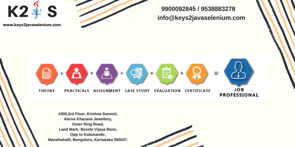JitendraKeys2's tweet photo. #Best_Software_Training | #Best_IT_Training | #Best_Java__Training |#Best_Selenium__Training | #Best_Webservice_Training | #Best_Manual_Testing_Training
Call Now for #Demo :+91 9900092845 / +91 9538883278
Email Us: info@keys2javaselenium.com
Website: https://t.co/bz70ZPDfC1 https://t.co/aOIpOHG20W