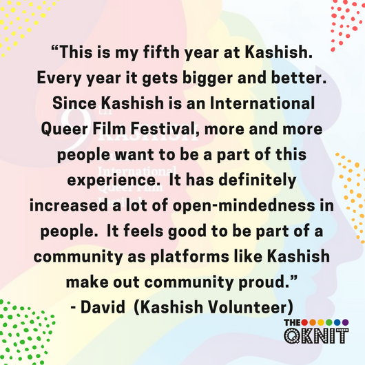 QKnitFoundation's tweet photo. Shoutout to volunteers who helped tremendously during #KASHISH2018 @KashishMIQFF. Check out #KASHISHStories. To share your stories+get featured, DM us. #EveningShadows #TheCoverStory #Noblemen #TogetherWithPride #LetsRockTheCity #KASHISH2018 #FilmFestival #LGBTQ
#LGBT #LGBTfest https://t.co/6OflilwJMU