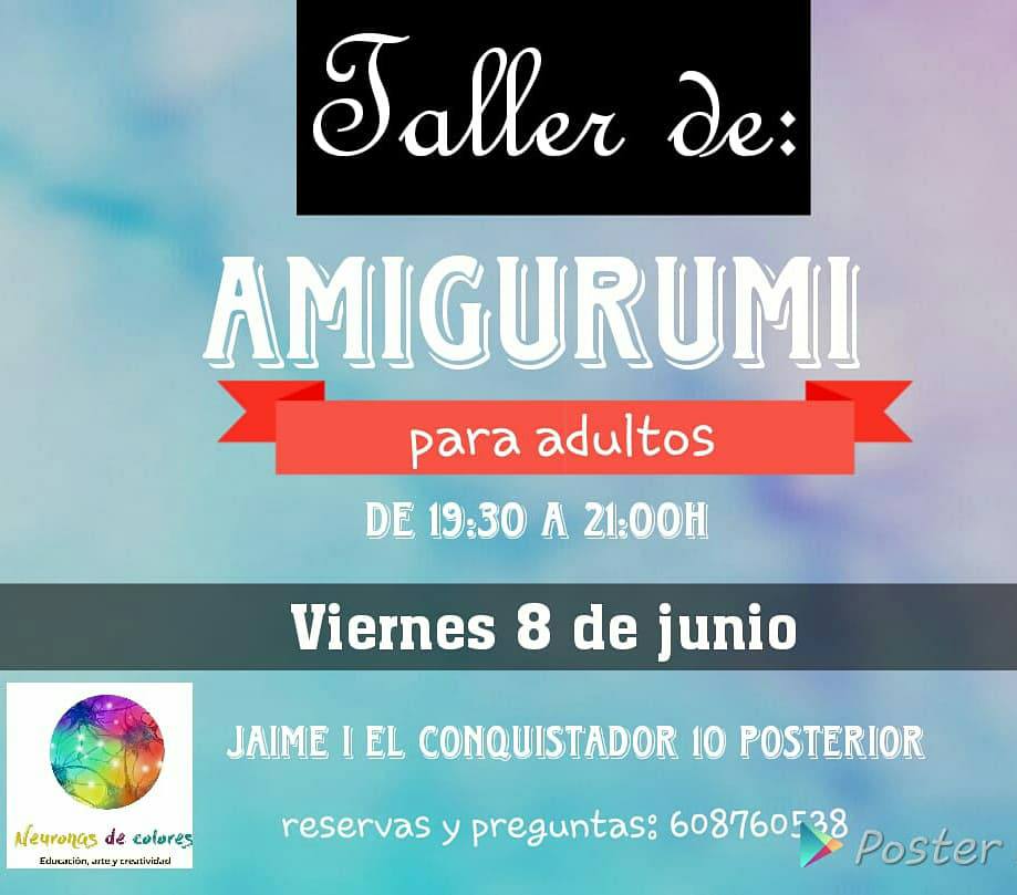 neuronascolores's tweet photo. La semana que viene tenemos otro taller de Amigurumi, esta vez para adultos. Vuelve @aratillos a brindarnos otro maravilloso taller. 
No te quedes sin tu plaza 

#parla https://t.co/YFy2ffVLoG