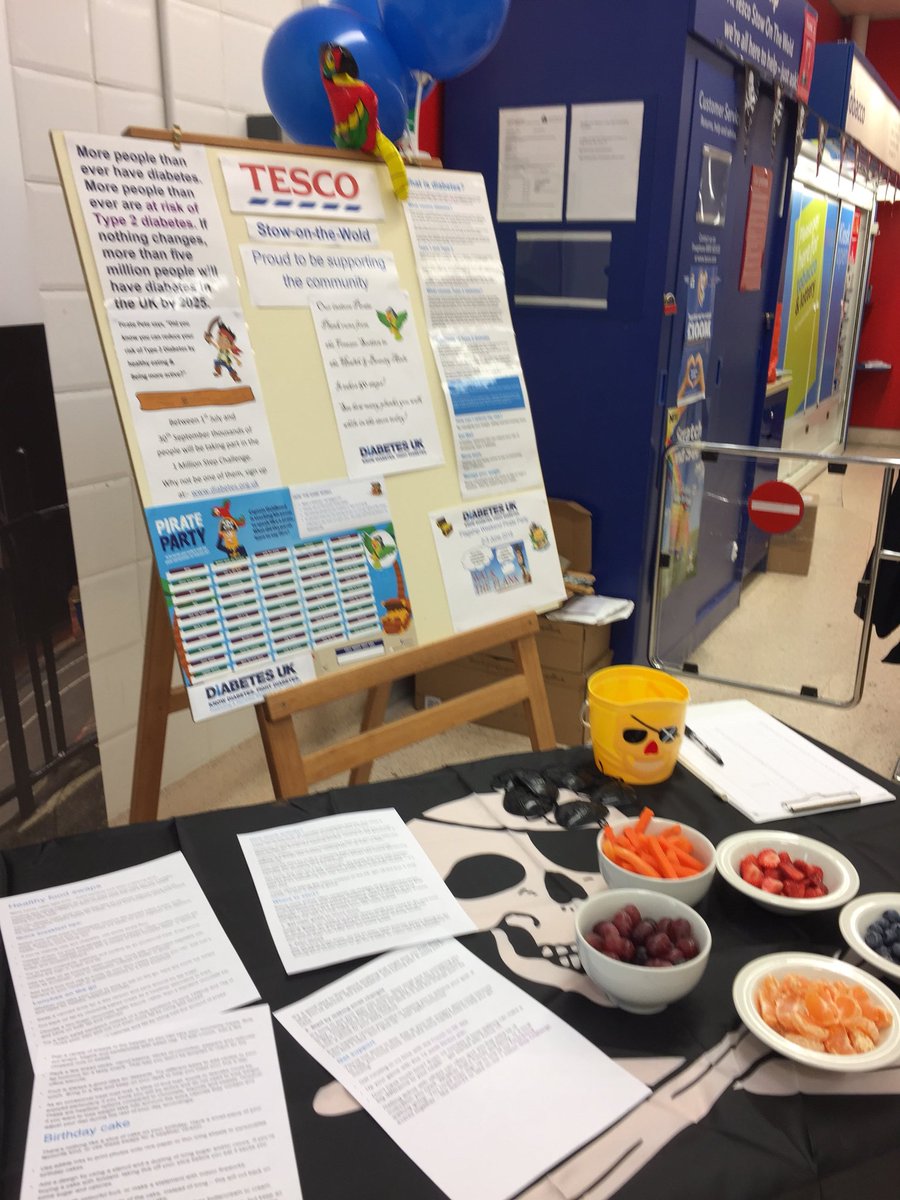 Tescocommunity3's tweet photo. All ready for our Pirate themed 1Million Steps Challenge @DiabetesUK weekend, me hearties!! Walk the Plank, get those steps going @Tesco_SouthWest https://t.co/nMasCv46y3