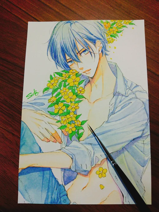 影とハイライト入れて完成✨
#桜色キスホリック 