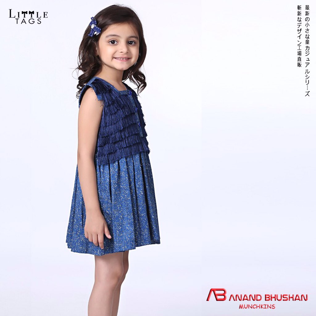 AnandBhushan's tweet photo. Our new range of AB Munchkins for girls LITTLE NARA is out on @little_tags || Cotton printed girls dress with fringe detail || #anandbhushan #spring #summer #abmunchkins #littletags #girls #top #skirt #online #sale #india https://t.co/Y5bCwYhhZ7