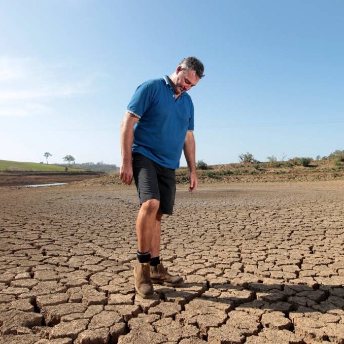 #NewProfilePic
Wollondilly farmer Gavin Moore in his dry dam. It's gotta rain soon before these farmers loose everything. 
Photo credit: Simon Bennett