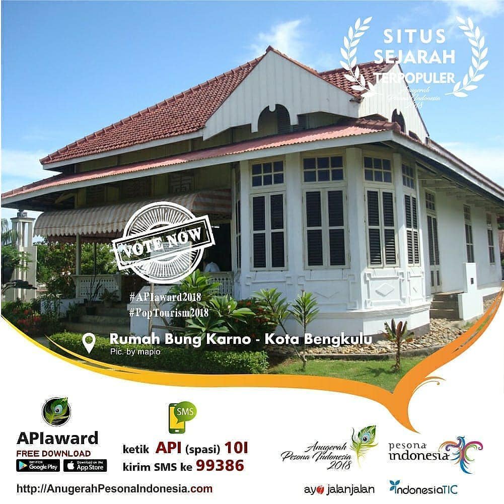 mediacenterBKL's tweet photo. Teman-teman udah pada tahu belom, kalo dua destinasi wisata kita masuk dalam nominasi ajang tahunan bergengsi Anugerah Pesona Indonesia 2018?

#Genpi #GenpiBengkulu #genpiupdate #anugerahpesonaindonesia #rumahbungkarno https://t.co/q5jd7jJKPE