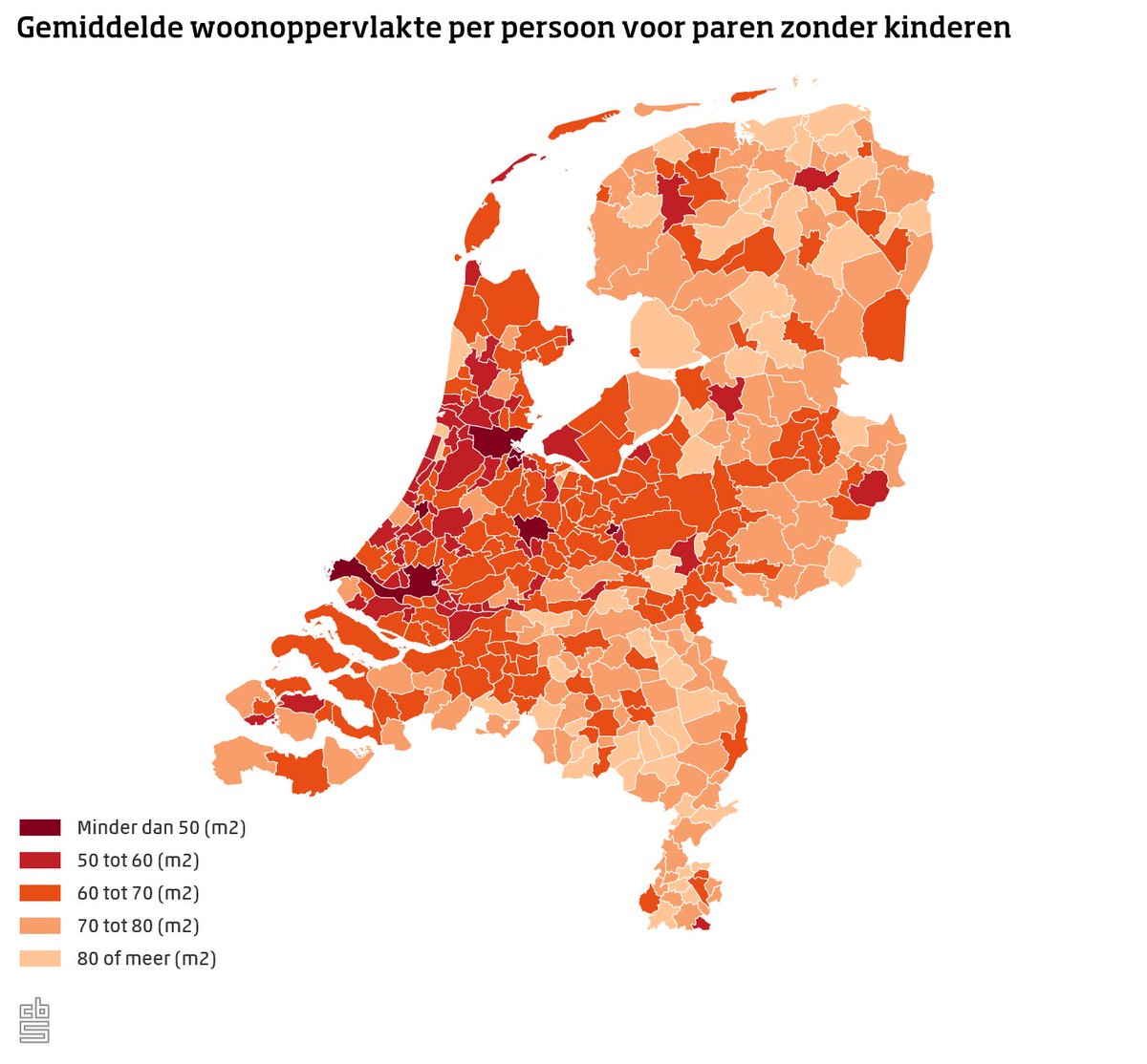 In welke Nederlandse gemeenten hebben huishoudens relatief weinig #woonoppervlakte? cbs.nl/nl-nl/nieuws/2…