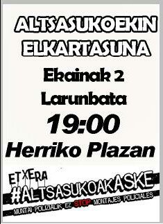 Gaur Oreretan!
¡Hoy en Orereta!
#AltsasukoakAske
